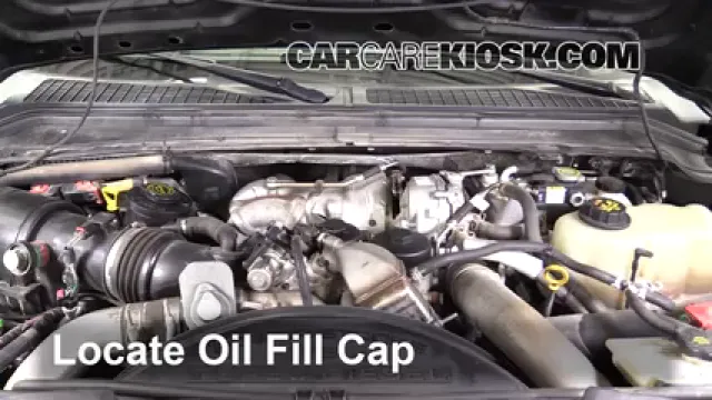 2010 Ford F-250 Super Duty XLT 6.4L V8 Turbo Diesel Standard Cab Pickup Aceite Agregar aceite